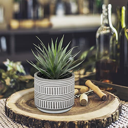 8 Inch Artificial Plants In Pot, Realistic Faux Plant Decor, Artificial Succulent Plant Decor, Fake Potted Plants For Bedroom Office Bookshelf Decor #TOP3