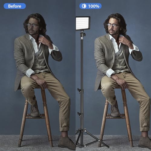 Ci-Fotto LED Fotolicht Video Licht 2-Pack, Dimmbare 5600K USB LED-Videoleuchte Dauerlicht die Fotografie mit Stativ und Farbfiltern für Fotostudios, YouTube, TikTok, Videoaufzeichnung, Game-Streaming
