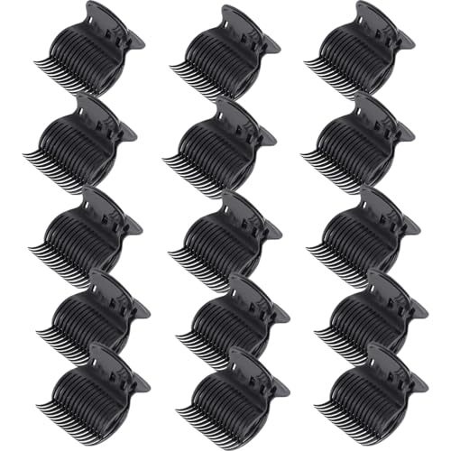 15 piezas de pinzas negras para rulos calientes sin arrugas, clips de reemplazo para secciones para rulos eléctricos para el cabello, coloración y peinado miniatura 1