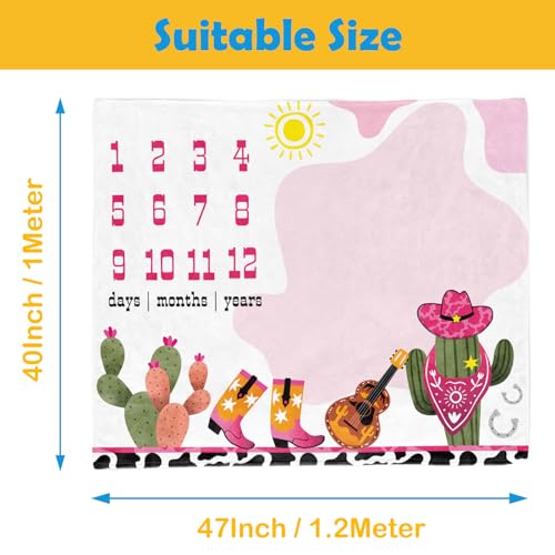 Image of Cow Girl Baby Stuff - Newborn Baby Milestone Blanket with 2 Frames
