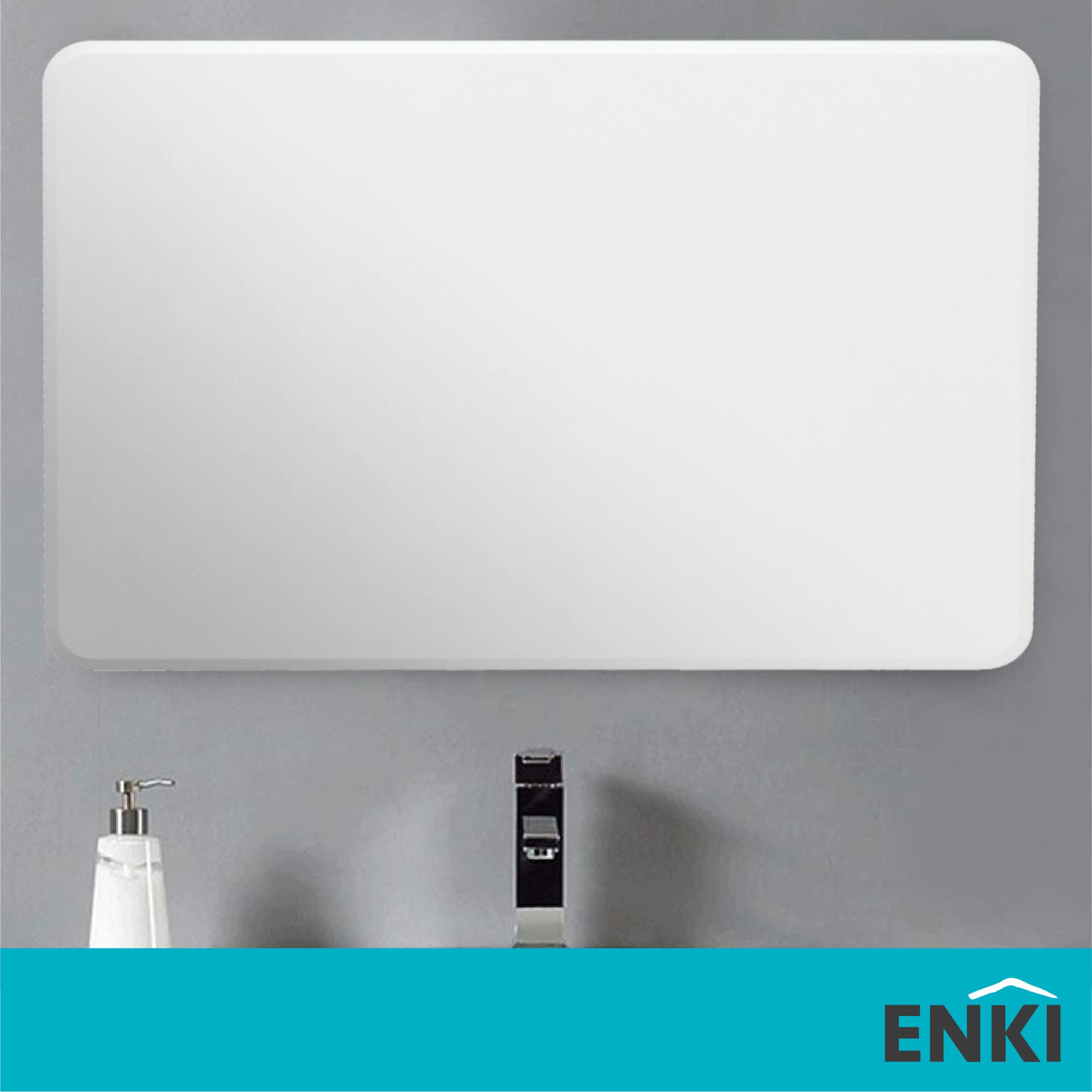 ENKI, Horizon BM033 Miroir rectangulaire avec Coins arrondis 400 x 600 mm