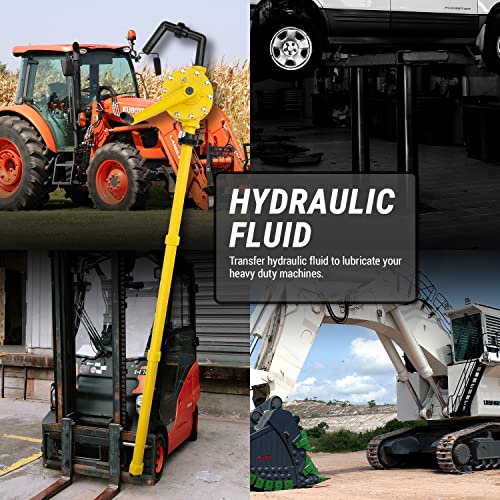 TERA PUMP Chemical Resistant Hydraulic Fluid Pump - Rotary Vane Hand Powered No Cord Needed - Safe For Liquids Such As Light and Heavy Oils, Agricultural Chemicals, Ethanol, Mild Acids