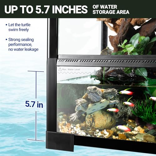 REPTI ZOO Tanque grande de vidro alto para répteis 91 x 45 x 91 cm, terrário vertical de répteis de