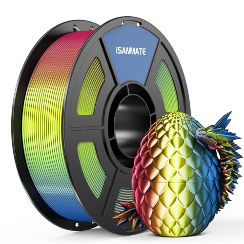 Image of iSANMATE Rainbow Silk Blue Yellow Red PLA Filament 1.75mm 1kg