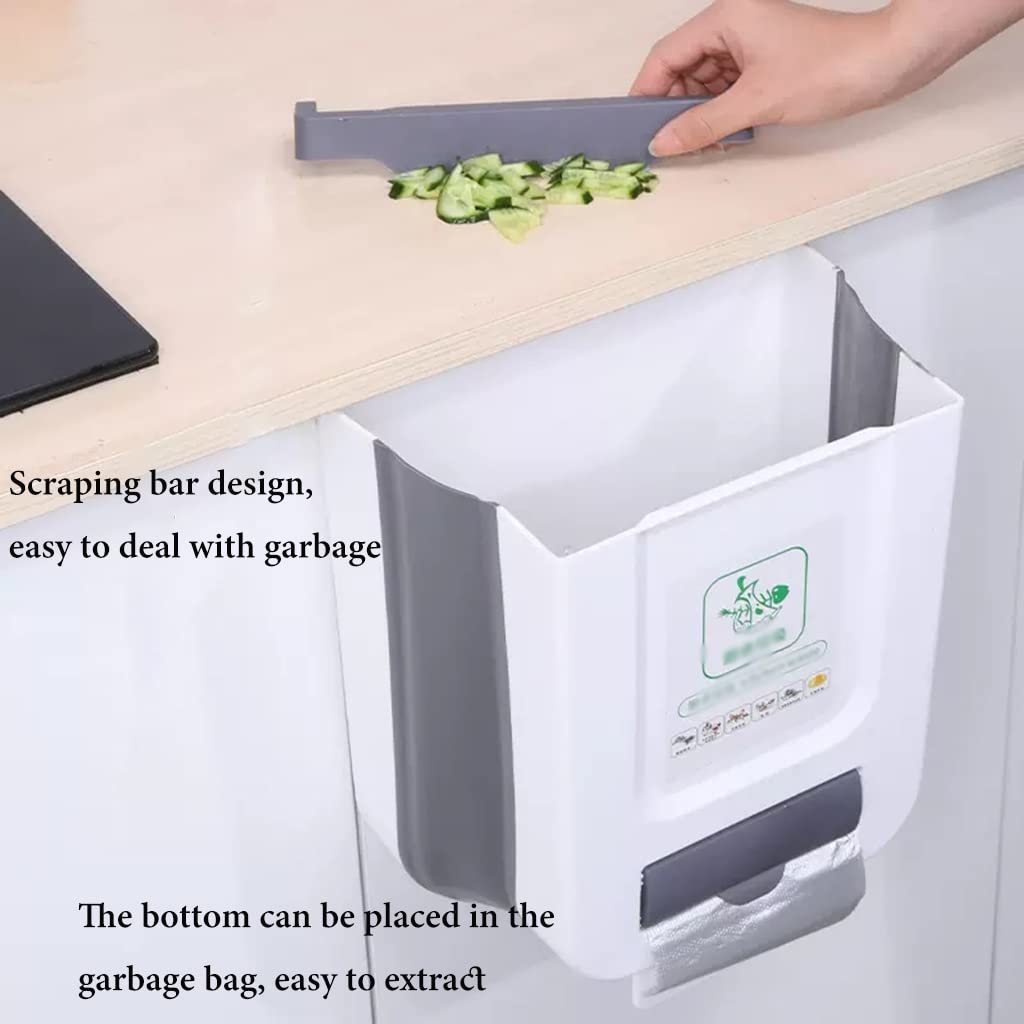 Barril de basura, Pack 2 cubo compost plástico armario cocina encimera(/Grey 12l+7l)