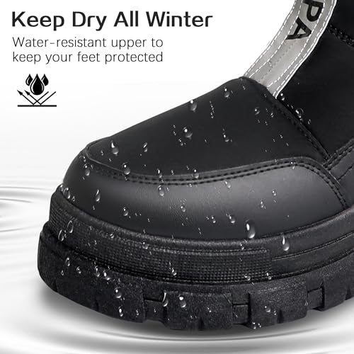 Winter Boots for Women Waterproof, Snow Boots for Women, Womens Mid Calf Low Heel Zip Up Anti-Slip Warm Booties Comfortable for Outdoor Walking Hiking3