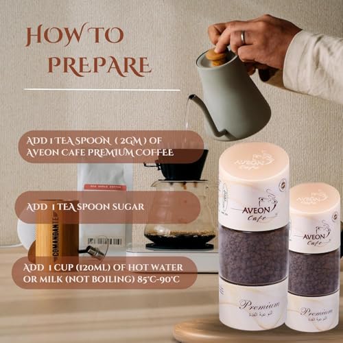 Image of Aveon Cafe Premium Instant Coffee - 50g Jar | Finely Agglomerated Coffee Blend | Rich Aroma & Smooth Flavor | Crafted with 100% Arabica & Robusta | Instant Coffee Perfection