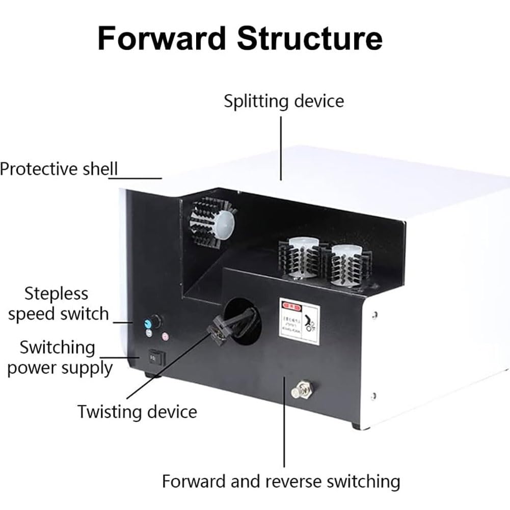 Máquina de torsión de alambre: herramienta automática de pelado, pelado y corte de cables con separación ajustable de 60 mm, cepillado trenzado de tres cepillos para una torsión eficiente