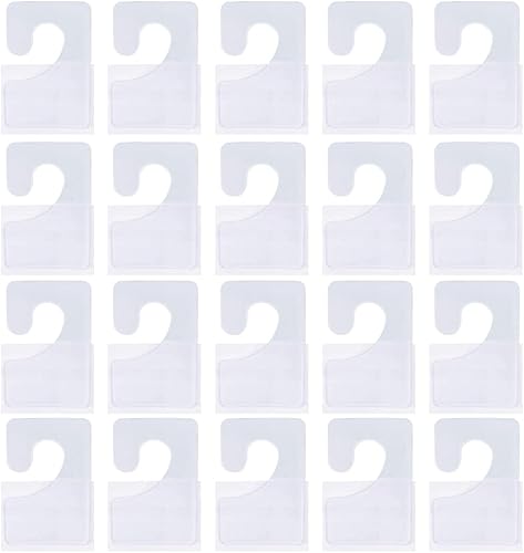 Pestañas transparentes autoadhesivas para colgar, ganchos de plástico, pestañas de mano con gancho en J, pestaña plegable para tienda minorista (200