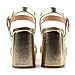 JOY IN LOVE Women's Chunky Platform High Heels Ankle Strap Block Heel Sandals Gold Matte US8