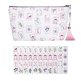 GUSTARIA Mini Mahjong Tiles Set, American Mahjong Game Set with 160 0.94in Acrylic Tiles, 4 Racks and a Carrying Bag, Mahjong Accessories