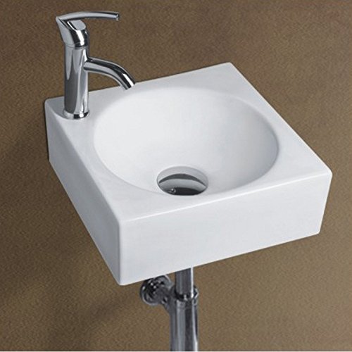 Calle del Baño lv-cl Like lave-main cuadrado suspendida cerámica 28 x 28 cm blanco