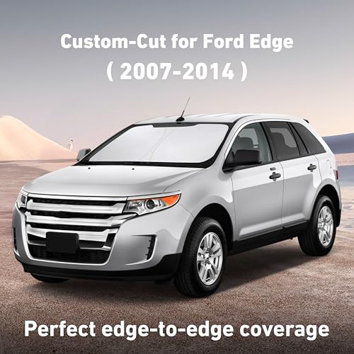 Image of EcoNour Windshield Sunshade Compatible for Ford Edge 2007-2012 2013 2014, Sun Visor for Front Windshield & Window Sun Shade Cover, UV Heat Blocker & Protector, Car Accessories