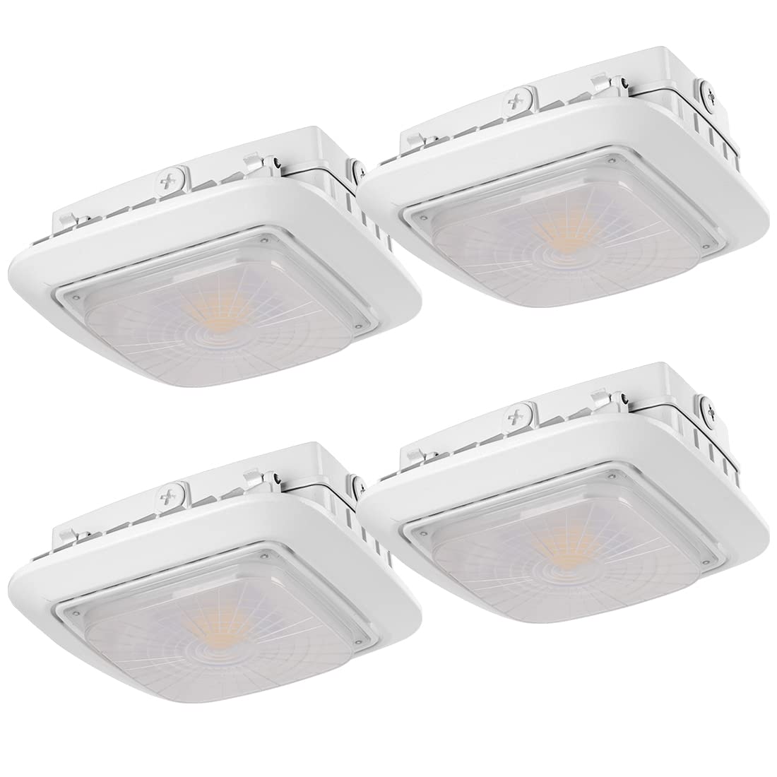 4Packs LED Canopy Light 30W – 5000K LED Carport Ceiling Light – Outdoor Gas Station Lighting - IP66 Waterproof for Shop Lighting, Warehouse Lighting