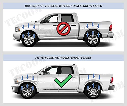 Image of Tecoom Mud Flaps Fit for 2009-2018 Dodge Ram 1500 with OEM Fender Flares | Mud Splash Guards Compatible with 2010-2018 Dodge Ram 2500 3500, Front and Rear Mudflaps, All Weather Protection 4PCS