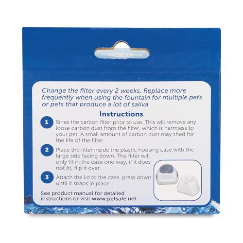 PetSafe Ersatz-Aktivkohlefilter für Drinkwell-Keramik-Trinkbrunnen, Sauberes Trinkwasser für Hunde und Katzen, 4er Pack