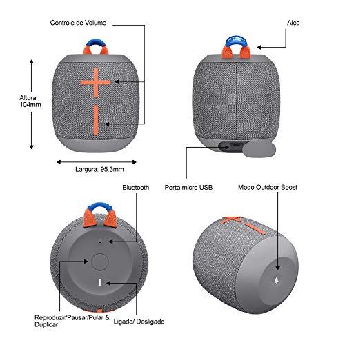 Caixa de Som Bluetooth Ultimate Ears WONDERBOOM 2 Portátil, À Prova D´Água com Modo Outdoor - até 13