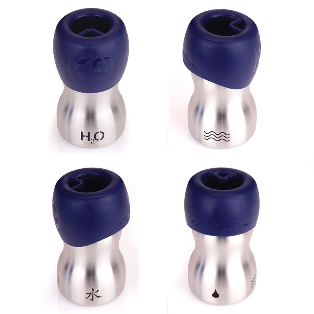 H2O4K9 Stainless Steel Dog Water Bottle and Travel Bowl, Small, 270 ml, Deep Navy - Image 3