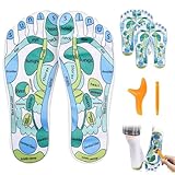 2 Paar Reflexzonen Socken Acupressure Socks, Fußreflexzonen Socken mit Massagestab, Akupressur Socken für die Einfache Fußreflexzonenmassage Zuhause, Reflexology Socks für Damen und Herren