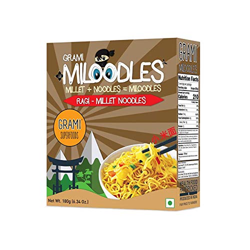 Grami Superfoods - Ragi Millet Noodles - No Maida | Not Fried | No Preservative | No Artificial Flavour Added | No MSG | Low GI | No Oil | Cholesterol Free Millet Noodles | Healthy Noodles for Kids | Healthy Noodles for Adults-180gm (B0BS41PV5G) Amazon Price History, Amazon Price Tracker