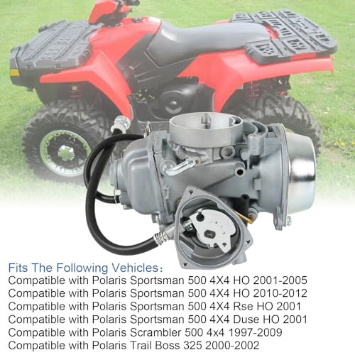 Image of Caburetor Replacement For Polaris Sportsman 500 4X4 HO 2001-2005 2010-2012, Scrambler 500 4x4 1997-2009, Trail Boss 325 2000-2002, Include Air Filter, Fuel Filter