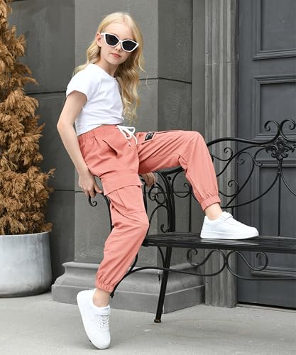 Image of AOWKULAE Girls & Women's Casual Cargo Jogger Pants, 6 Years - Women 3XL