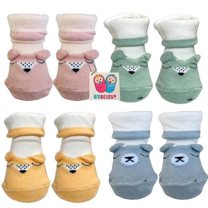 Designer Comfortable & Soft Bootie Socks Shoes Prewalker for Boys/Girls/New Born Baby (0-6 Months) PACK OF 2-picture-46