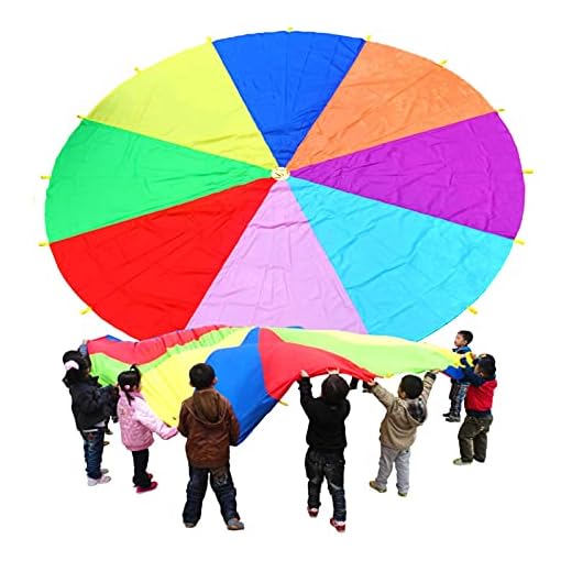 Play Parachute Kids Garden Games, Indoor & Outdoor Parachute Games, Birthday Party Parachute (Tamaño : 6m)