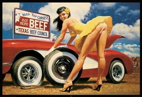 Poster Fille Texas Hildebrandt plastifié anti-déchirure grand format 91cm
