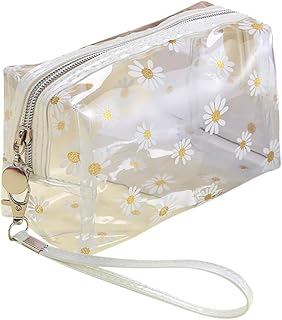 Bolsas de maquillaje de flores transparentes,...