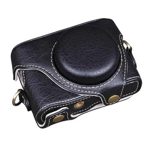 KOOLRIVER�EFor PowerShot SX740 HS �P�[�X SX730 �J�����P�[�X PU���U�[�n�[�t�P�[�X �V�����_�[�X�g���b�v�t�� �J�����o�b�O For CANON �L���m�� �p���[�V���b�g(�u���b�N)