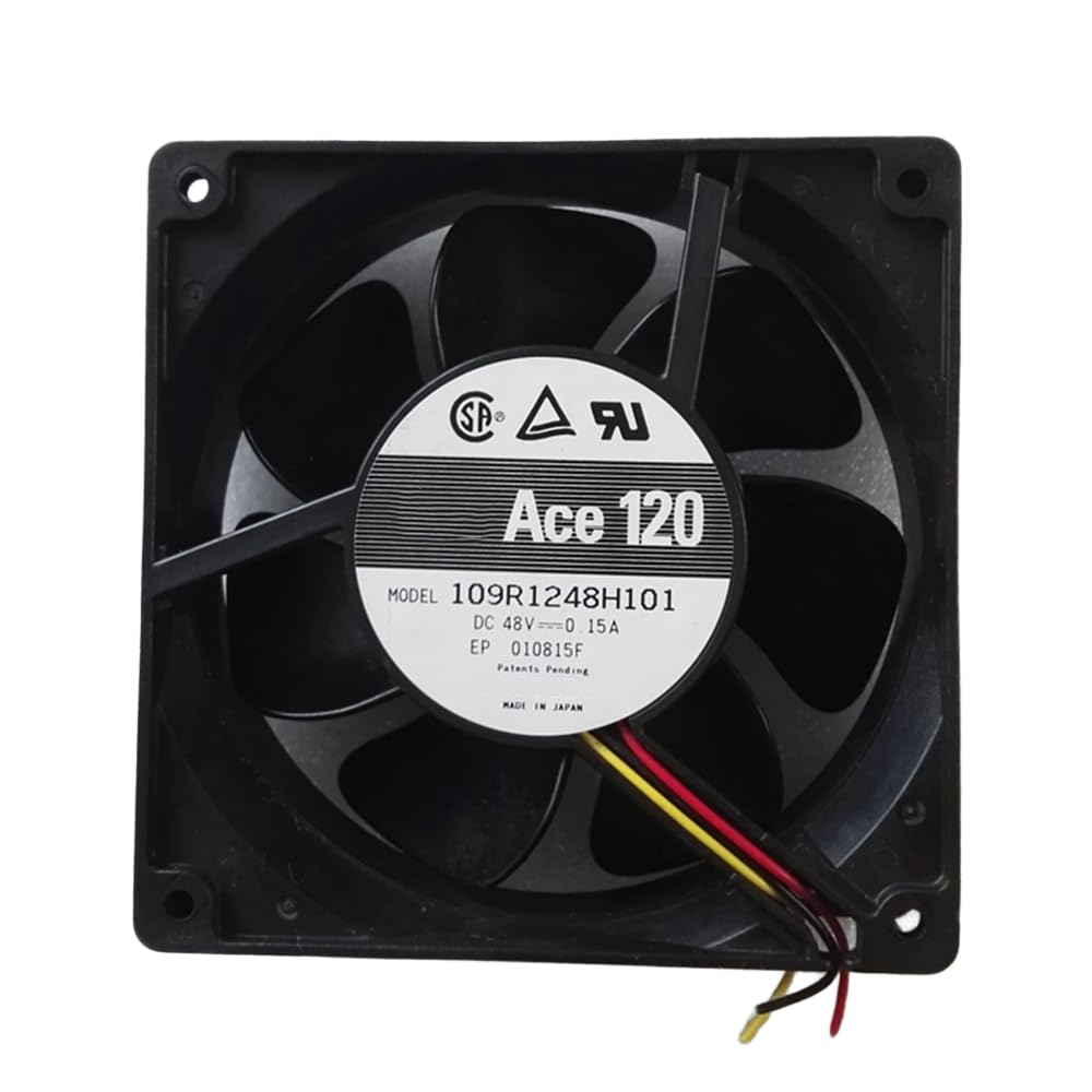 For Sanyo Denki 109R1248H101 12038 120x120x38mm 48V 0.15A 3-Wire Tachometer DC Axial Fan 88CFM 2600RPM 42dBA for Industrial Inverter Cabinet Cooling