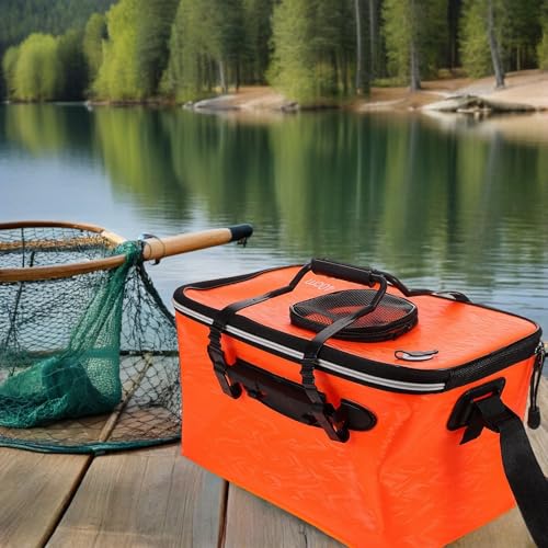 Cubeta plegable para pesca de EVA con asa resistente cubo de agua portátil para camping 5