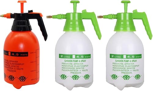 Joywayus Pulverizador de bomba de jardín portátil de 68 onzas para rociar, regar, limpiar el hogar, lavado de autos, 0.5 galones (paquete de 3)