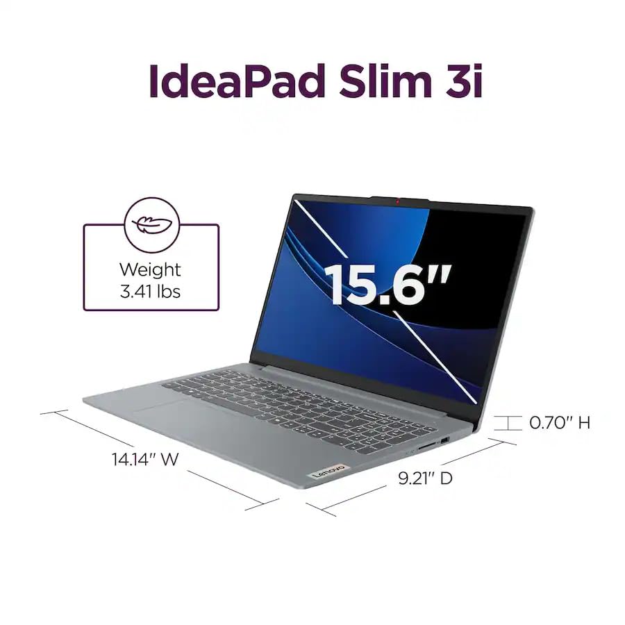 Image of Lenovo IdeaPad Slim 3i, 15.6 inch FHD Laptop, Quad-Core Intel N150, 8GB DDR5, 128GB Storage, Windows 11 with Microsoft 365, Numeric Keypad, for Home & Office