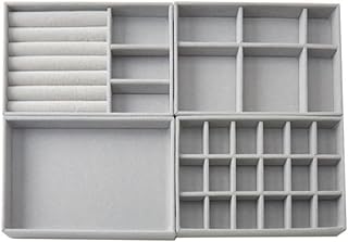 Jewelry Display Tray,4Pcs Jewelry Organizer Tray,Jewelry Storage Earring Organizer Tray,Jewelry Storage Box Earring Organizer Ring Bracelet Holder,Earring Necklace Bracelet Ring Organizer,Jewelry Box