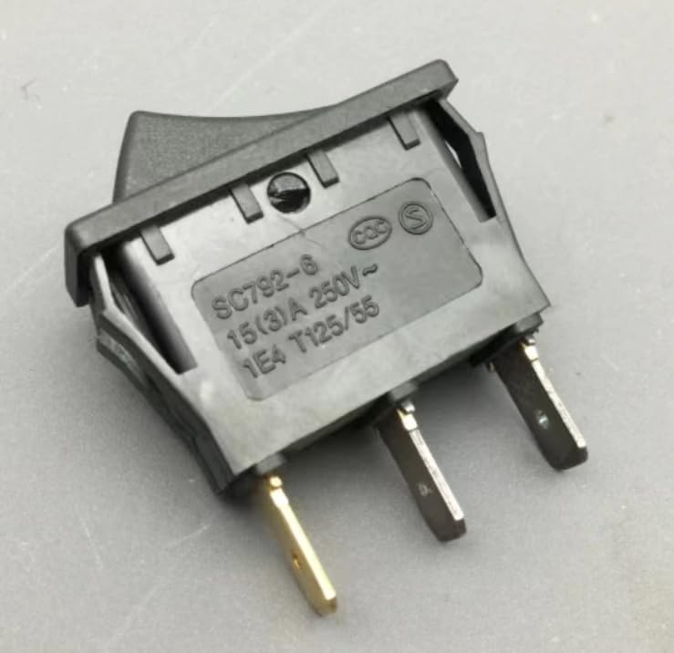 2PCS BAOKEZHEN SC792-6 Illuminated 3-Pin 2-Position Rocker Switch 15(3) A 250VAC