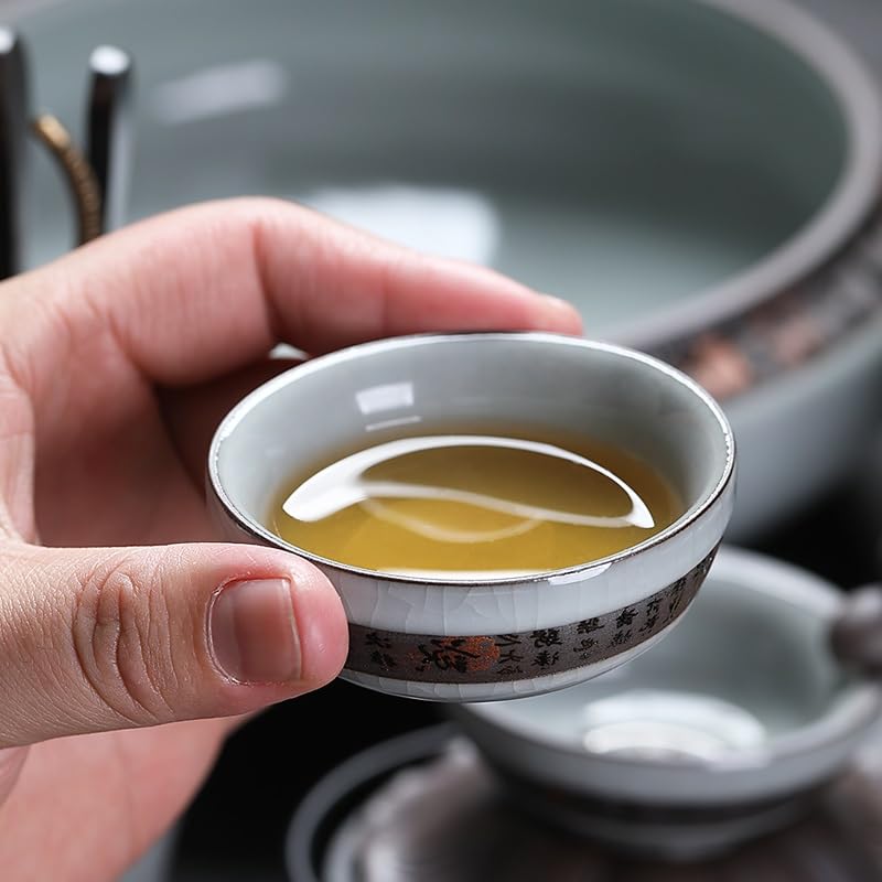 Keramische Küche Kanister, Tee Kaffee Zucker Kanis Aufbewahrungsbehälter Keramik Retro Schlicht mit Deckel Kung Fu Teezeremonie Teeservice Zubehör Tee Organizer