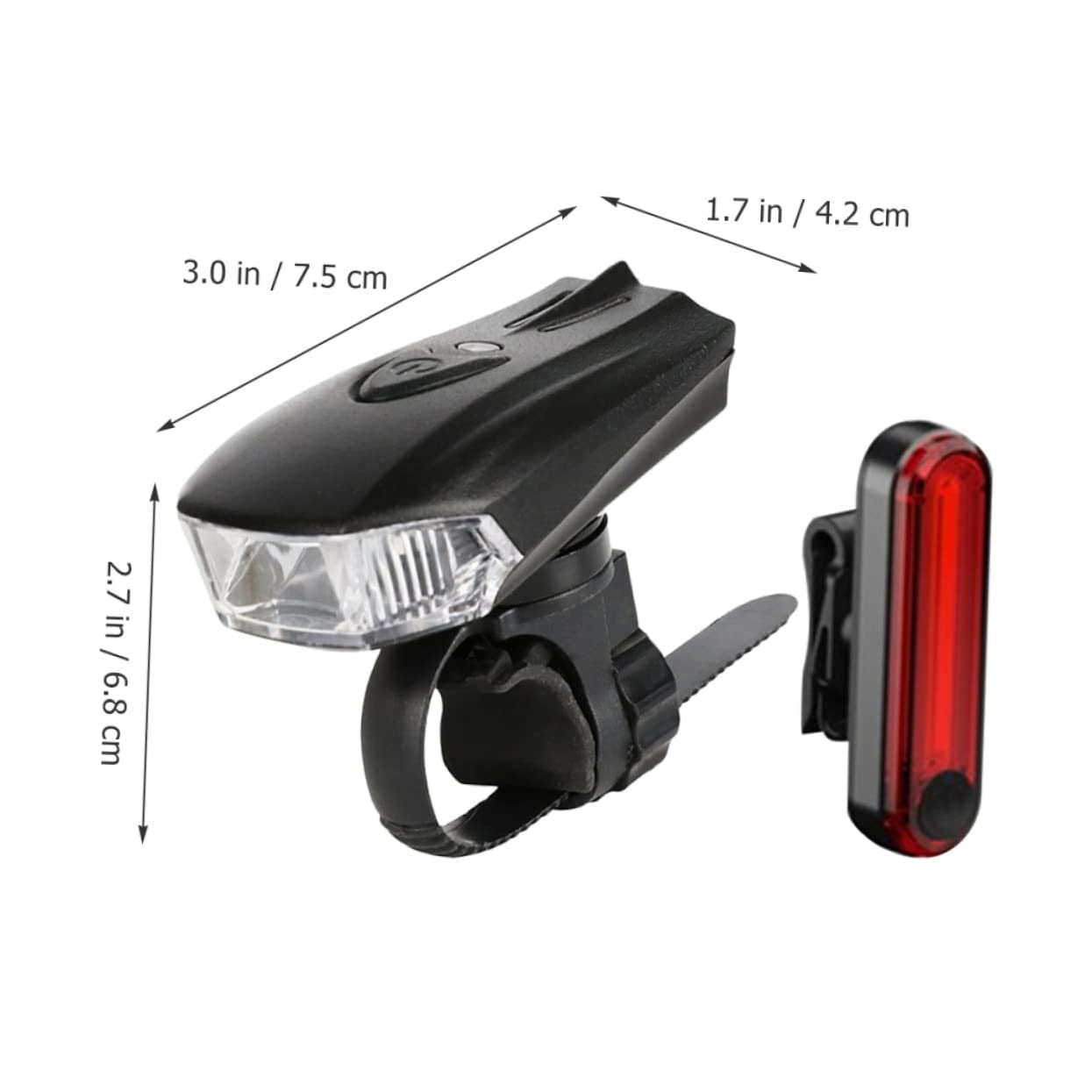 INOOMP 2juegos para Bicicleta Recargables USB Delantero y Luz Trasera Instalación y Robustez Accesorios De Ciclismo
