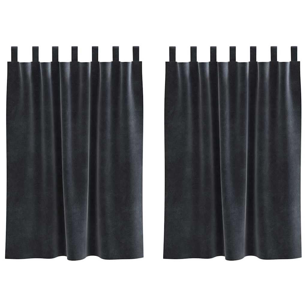 Cortinas opacas de terciopelo gris oscuro, 2 unidades, 140 x 140 cm, cortinas con trabillas de tela para salón, dormitorio, cortina de puerta, fácil de limpiar, bloquea la luz, diseño moderno