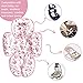 SWESEN Infant Car Seat Insert with 3 Strap Covers Set, Reversible Newborn Baby Car Seat Head Body Support for Girl, Soft 3 in 1 Baby Car Seat Cushion for Strollers, Bouncers, Swing, Pink Floral