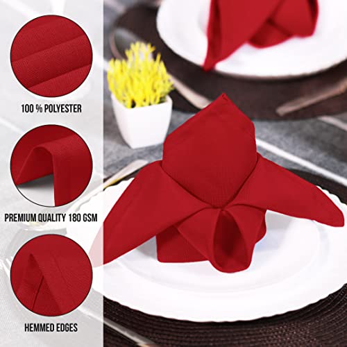 Utopia Home Red Cloth Napkins (12 Pack, 17X17 Inches), Ideal Dinner Napkins For Party, Wedding And Lunch/Dinner #TOP4