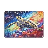 Junmoney Abstract Turtle Deko Metallschild 20x30cm, Für Private Feierräume, Wanddeko Für Kellerbar, Lounge, Vereinsraum Und Garage