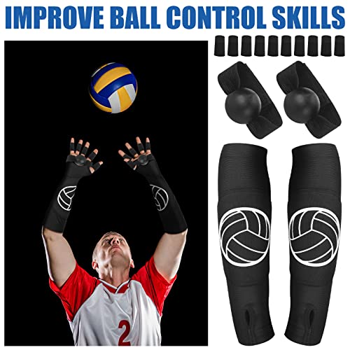 Glimin Volleyball Training Equipment Aid Solo Serve And Spike Trainer Kit, Include Resistance Band Elastic Volleyball Resistance Belt Volleyball Hand Straps Arm Sleeves And Knee Pads #TOP3
