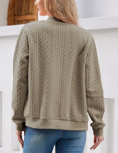 Image of Larmliss Women's Zip Up Cardigan Sweater Hoodies Long Sleeve Jacket Crewneck Casual Outerwear Spring Fall Trendy Coat Outfits