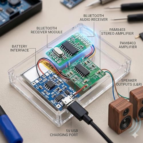 Generic Shekki Combo of PAM8403, Bluetooth Receiver, TP4056 Charger - Image 6