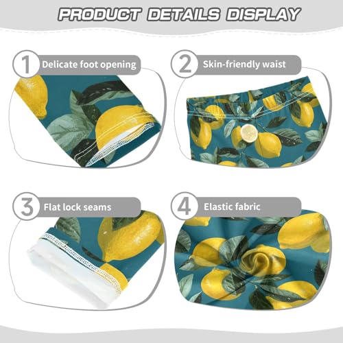 Girls Leggings Lemons Leaves Soft Toddler Leggings for Girls Kids Pants Size 4T-10T3