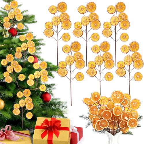 Solsew 6 Pcs Dried Orange Slice Christmas Picks...