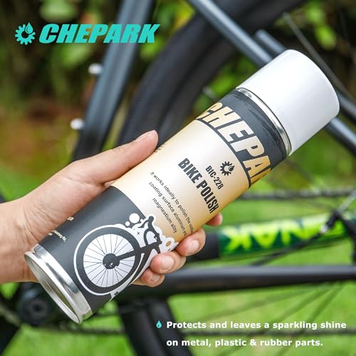 Image of CHEPARK Bike Cleaning Kit - Bicycle Wash & Drivetrain Clean Essentials Kit with bike clean,Bicycle Degreaser,PTFE Lubricant,bike polish,Cleaning Brush Tool and Sponge for Mountain Road Bikes