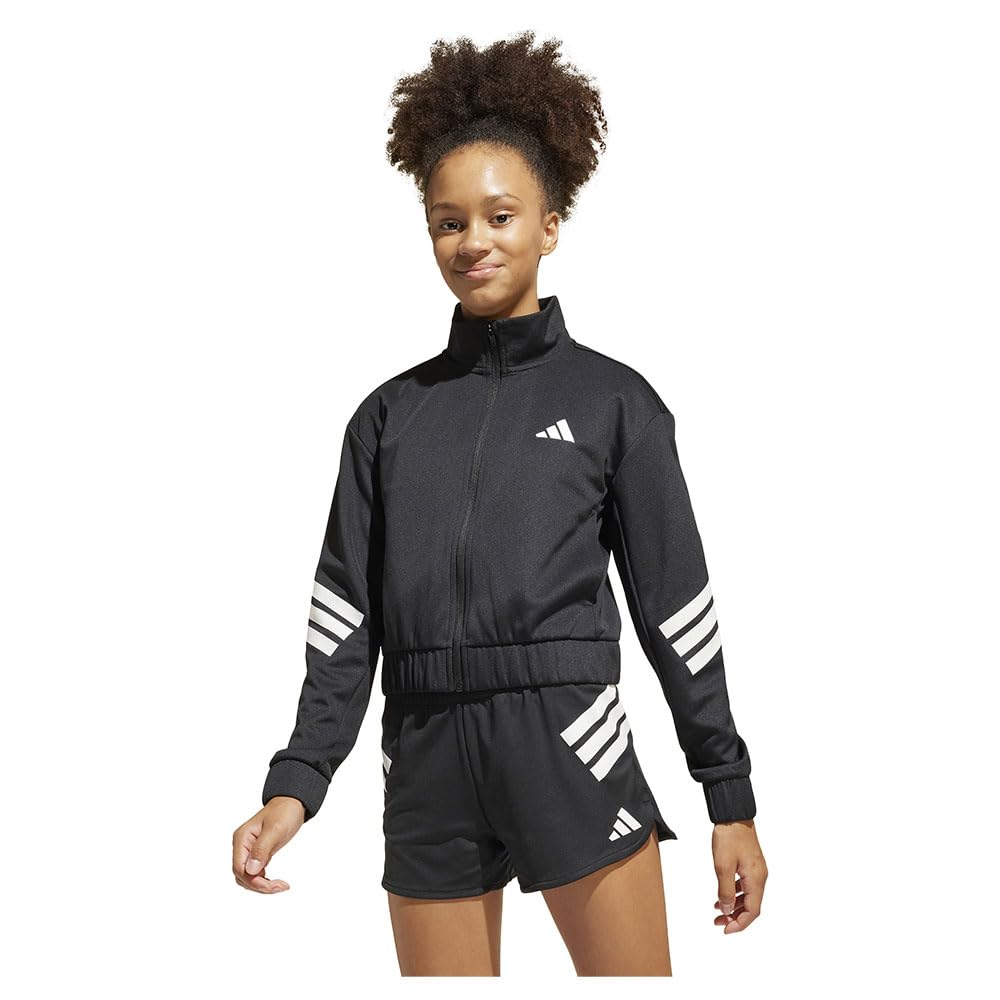 adidas Dziewczynki ALL SPORTS NXT FULL-ZIP HOODIE, black/white, 5-6 Years
